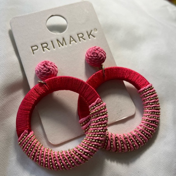 Red and Pink Thread Hoops - Picture 1 of 1